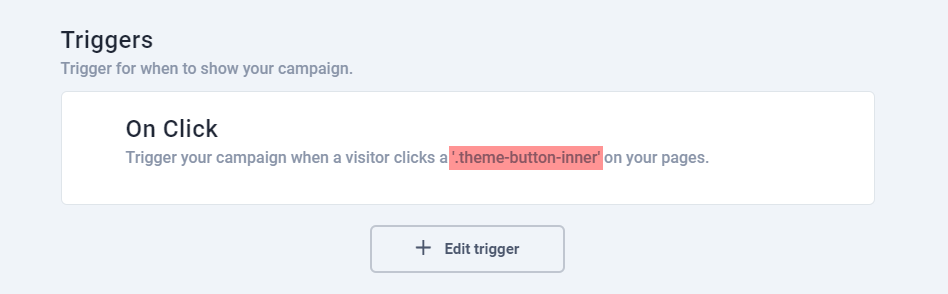 Trigger popup on element click using element class or id